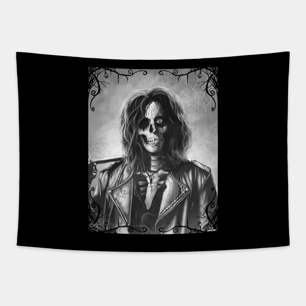 Gothic Rock Skull. Tapestry by Hellustrations