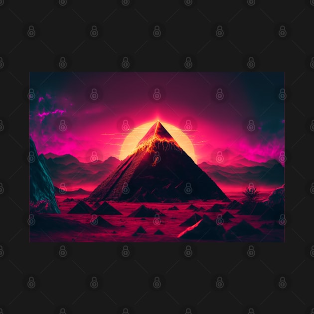 Synthwave Retrowave Aesthetic Pyramid by Nightarcade