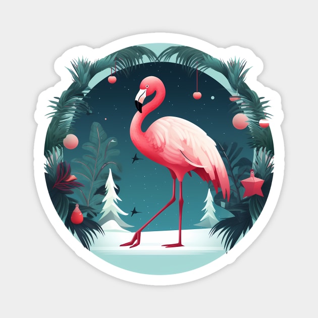 Flamingo Flock Sunset, Love Flamingos Magnet by logiamerch