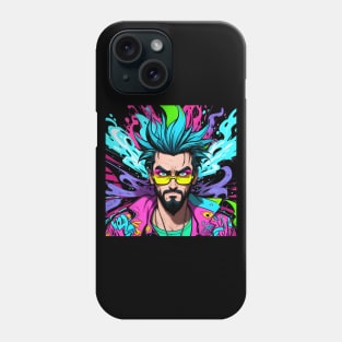 Man with colorful mohican Phone Case