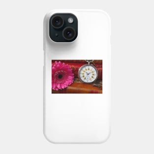 Pink Daisy And Pocket Watch Phone Case