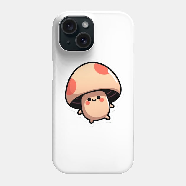 cute happy mushroom illustration Phone Case by art poo