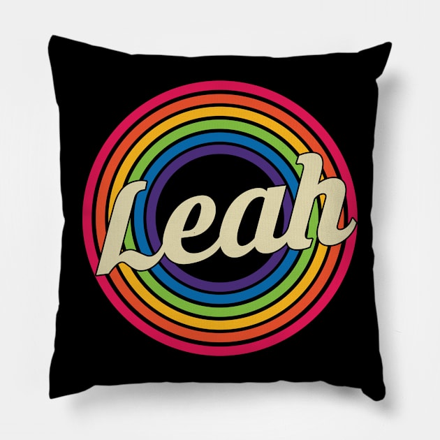 Leah - Retro Rainbow Style Pillow by MaydenArt