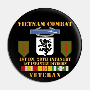 Vietnam Combat Infantry Veteran w 1st Bn 28th Inf 1st Inf Div - Hat Pin