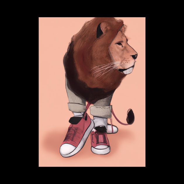 Lion wearing Sneakers by maxcode