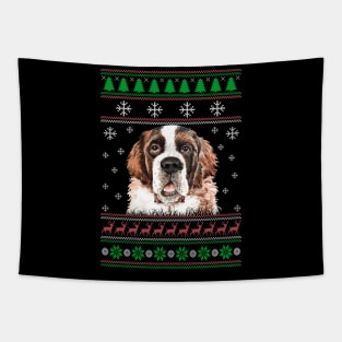 Saint Bernard Ugly Christmas Sweater Funny Dog Lover Owner Gifts Tapestry