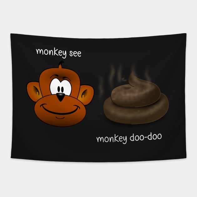 Monkey See Monkey Doo-Doo Tapestry by CeeGunn