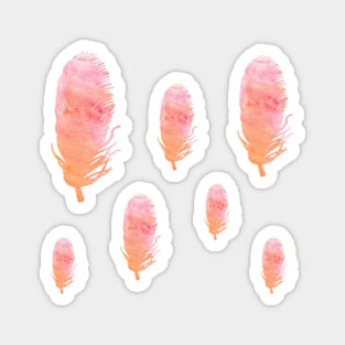 Watercolor feather stickers Magnet