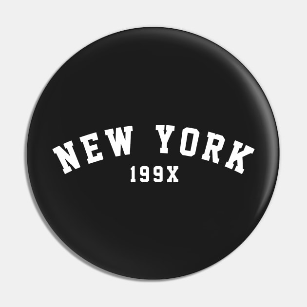 New York 199x City T-Shirt White Pin by Aspita