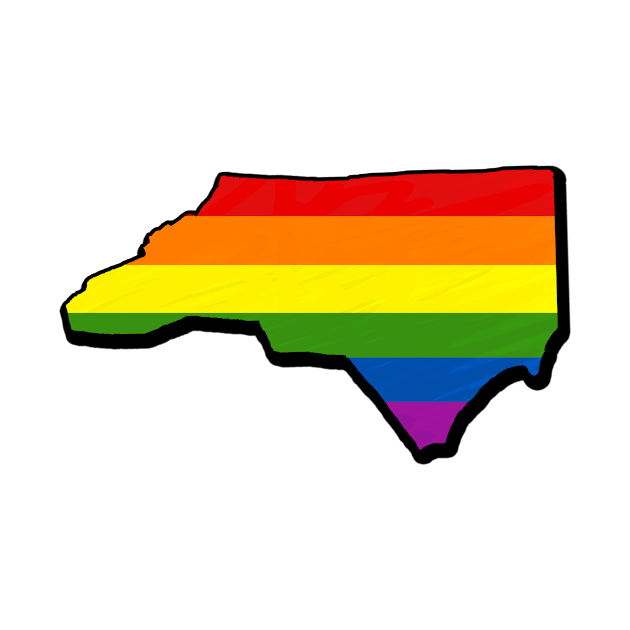 Rainbow North Carolina Outline by Mookle