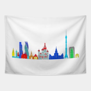 Moscow skyline buildings Tapestry