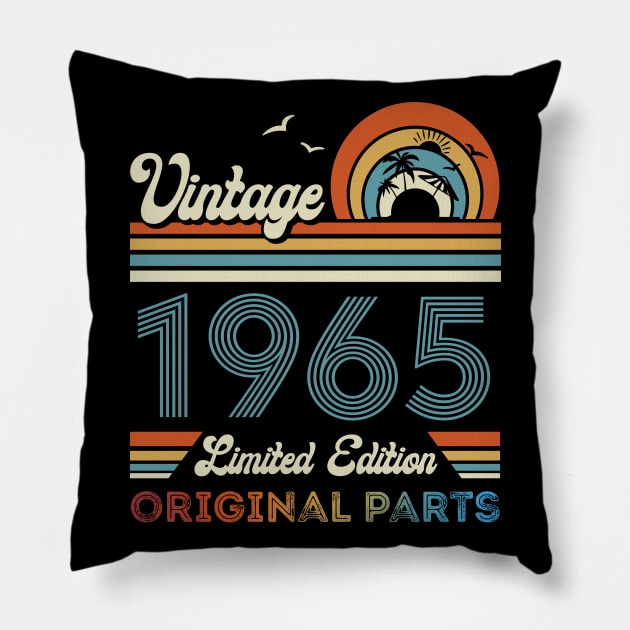 Vintage 1965 59th Birthday Gift For Men Women From Son Daughter Pillow by Davito Pinebu 