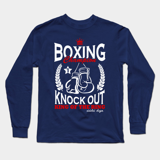 Boys Blue Long Sleeve T Shirt with Knockout Champions detail