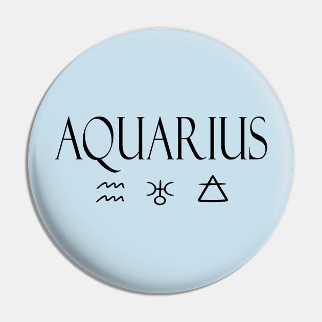 Aquarius Glyph Planet Element Pin by Generation Last