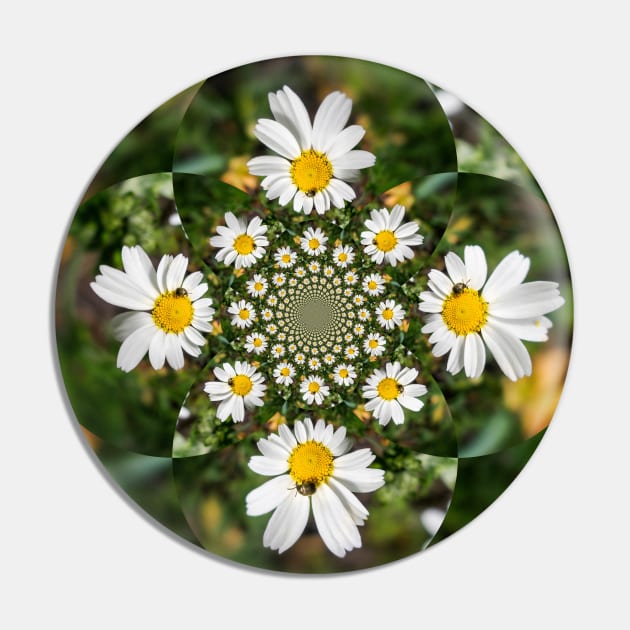 Magic Field Summer Grass - Chamomile Flower with Bug - Polarity Pin by GrandTartaria