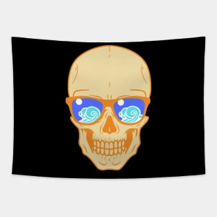 Skull Waves Skeleton Beach Party Tapestry