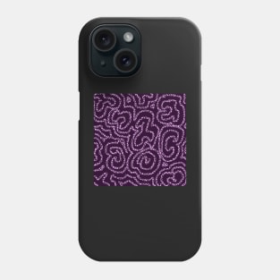 Textured Lavender Doodle on Violet Abstract Phone Case