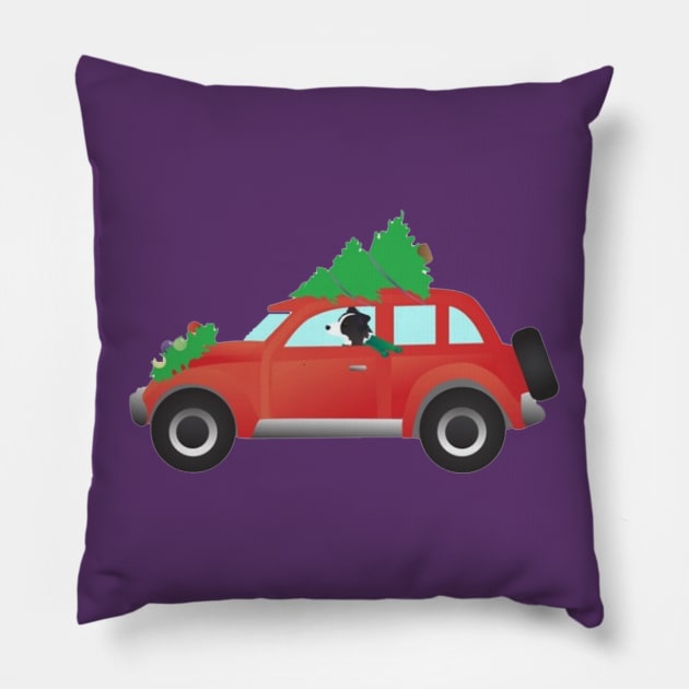 Dog Driving A Car Pillow by KidzyAtrt