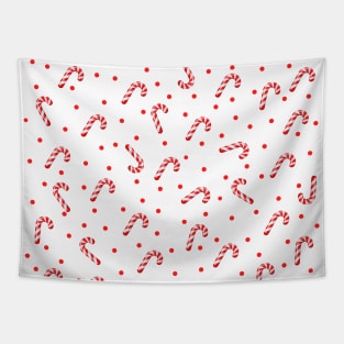 Tossed Candy Canes and Dots Tapestry