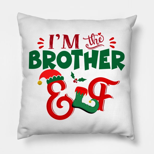 Awesome i’m the brother elf christmas family matching Pillow by Magazine