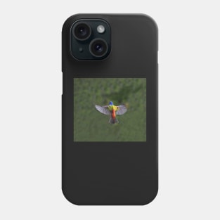 Painted Bunting Bird in Flight Phone Case