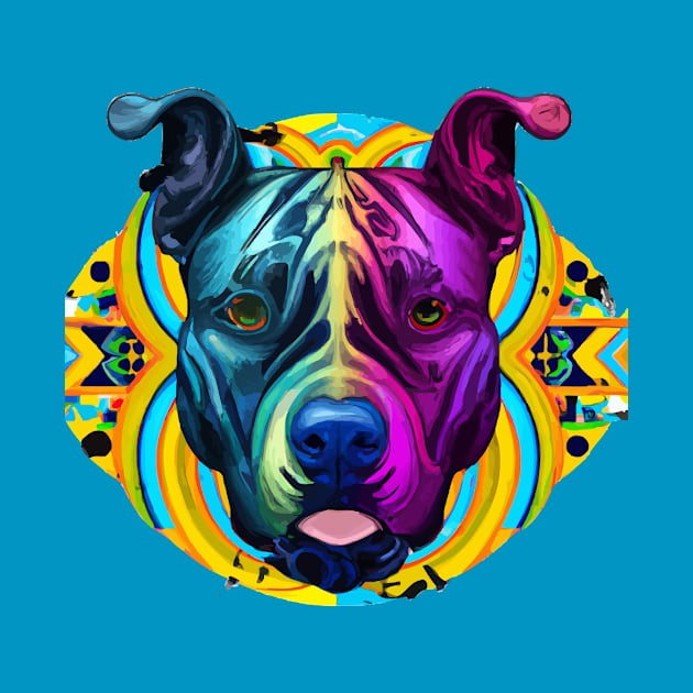 American Staffordshire Terrier Trippy Dog by Furrban