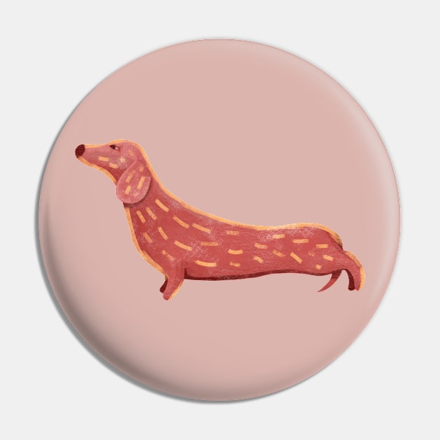 Cute Dachshund Dog Pin by DrawingEggen