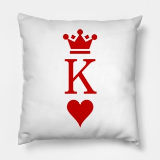 Classy Valentine's Day King Of Hearts Classic Playing Card Style Pillow