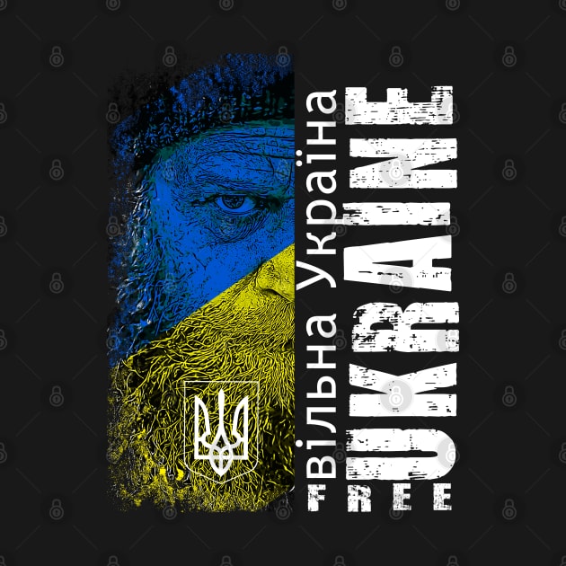 Ukrainian Flag Face Free Ukrainian вільна Україна Support by aeroloversclothing