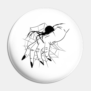 Witchcraft, spider on hand , spider web Pin