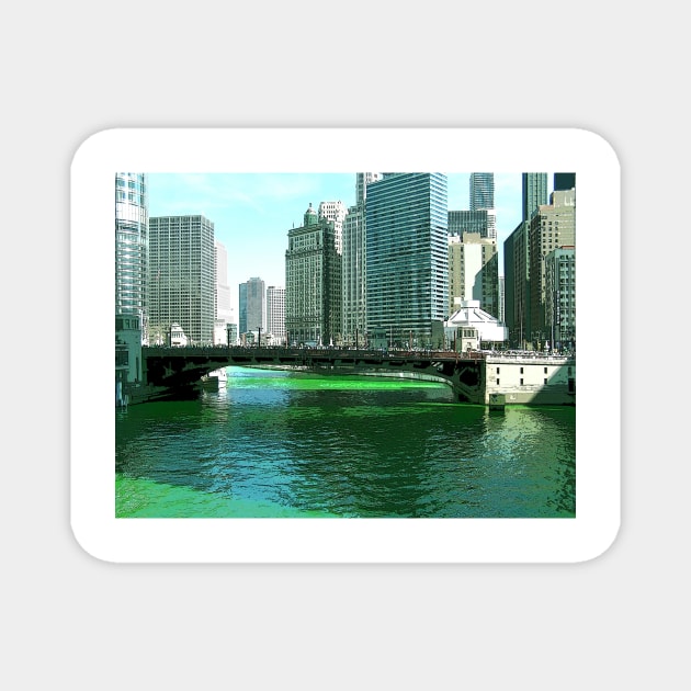 Chicago River on St. Patrick's Day Magnet by aldersmith