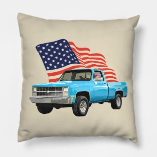 American Truck Blue Pillow