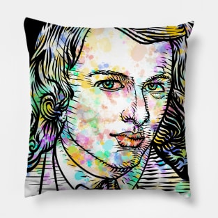 DANTE GABRIEL ROSSETTI watercolor and ink portrait Pillow