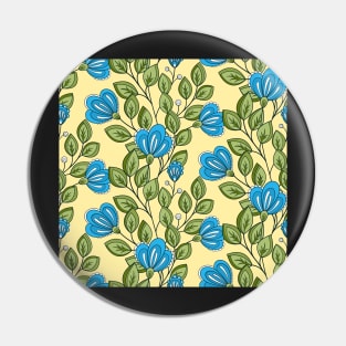 Colored Pattern with Vintage Floral Motifs Pin