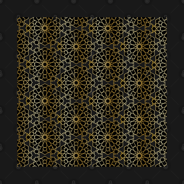 Elegant Black And Gold Moroccan Pattern by ArticArtac