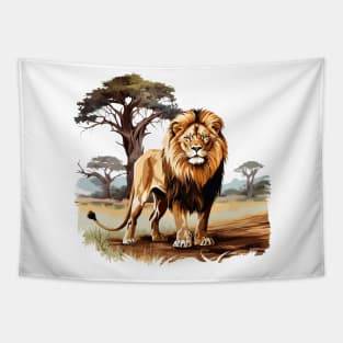 Wild African Lion Tapestry