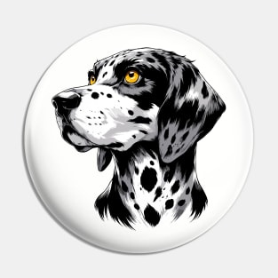 Stunning and Cool American Leopard Hound Monochrome and Gold Portrait for Father's Day Pin