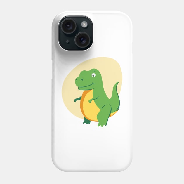 Cute Green T-Rex, Dinosaur, Tyrannosaurus Phone Case by hugadino