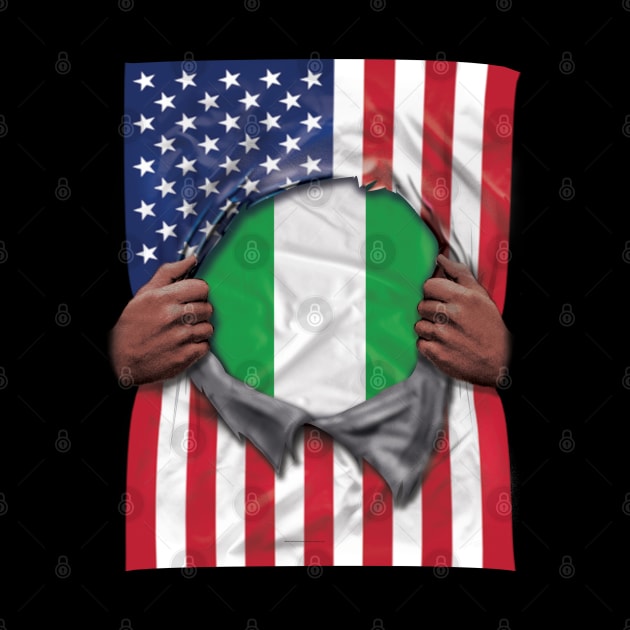 Nigeria Flag American Flag Ripped - Gift for Nigerian From Nigeria by Country Flags