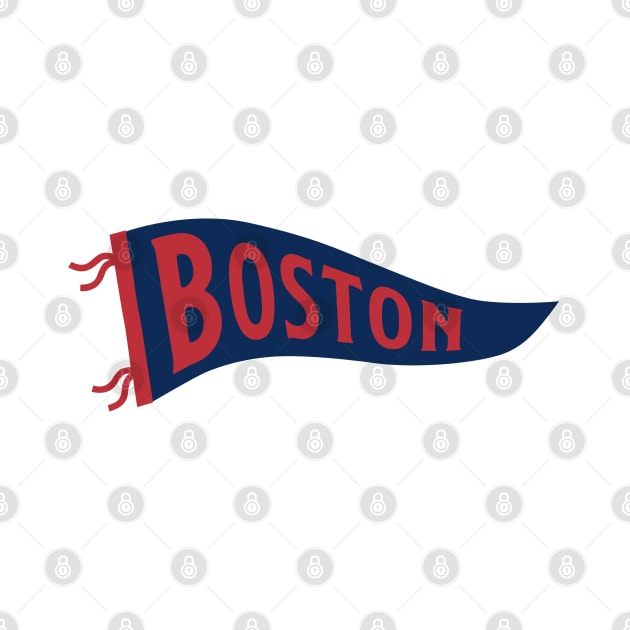 Boston Pennant - White by KFig21