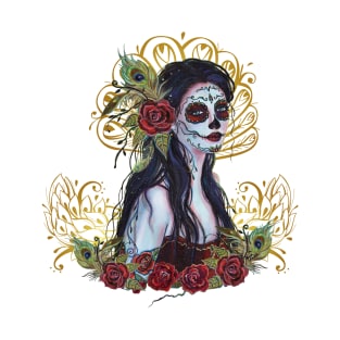 Lila day of the dead by Renee L. Lavoie T-Shirt