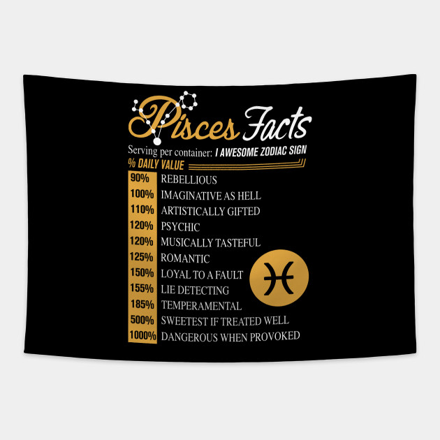 Pisces Zodiac Facts Pisces Zodiac Sign Tapestry Teepublic