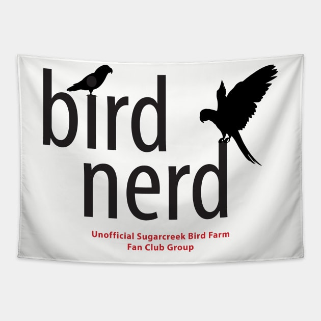 Bird Nerd - black type Tapestry by Just Winging It Designs