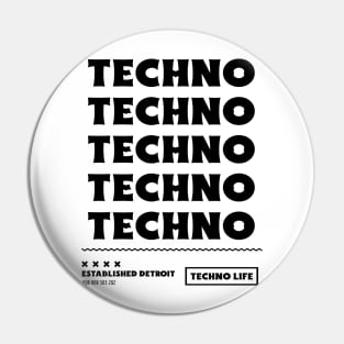 TECHNO  - x5 (black) Pin