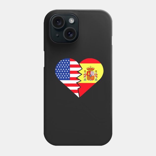 Spain Flag USA Flag Spanish Latino Hispanic Food Culture 2 Phone Case by hispanicworld