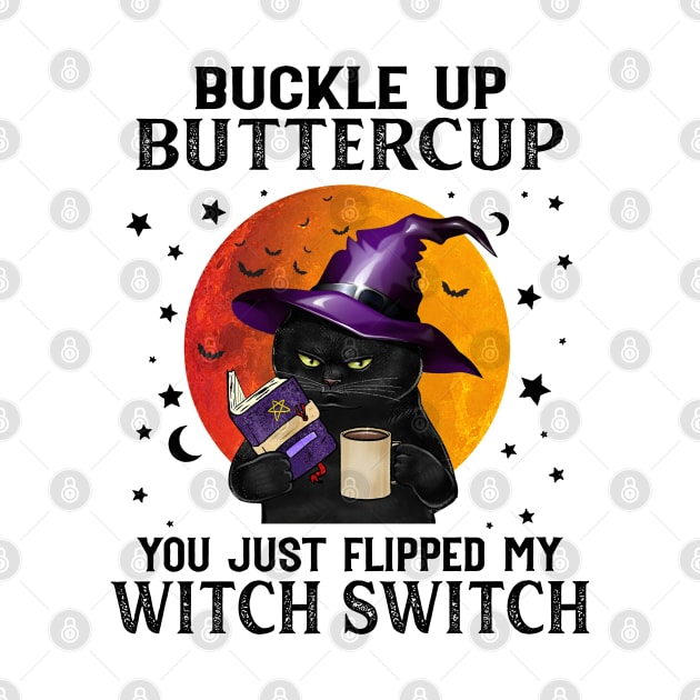 Cat Halloween Witch by Sunset beach lover