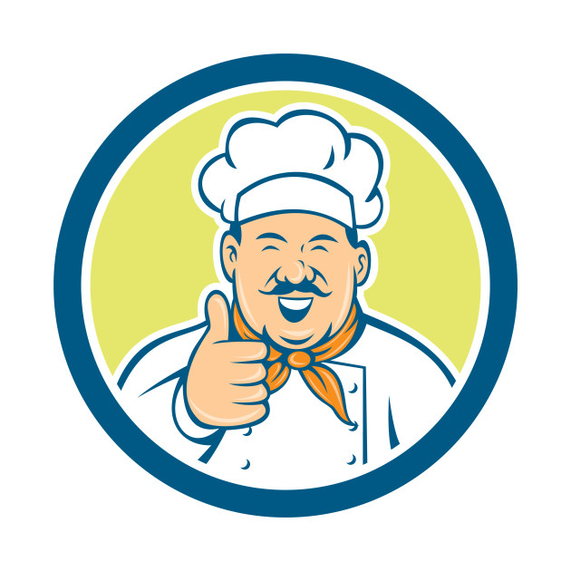 Chef Cook Happy Thumbs Up Circle Retro Chef Cook Happy Thumbs Up