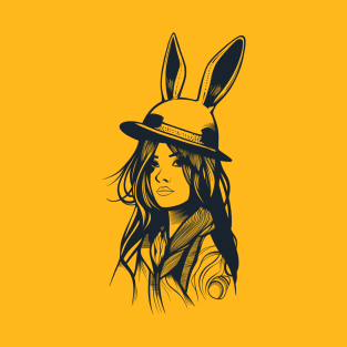 a girl in a rabbit hat T-Shirt