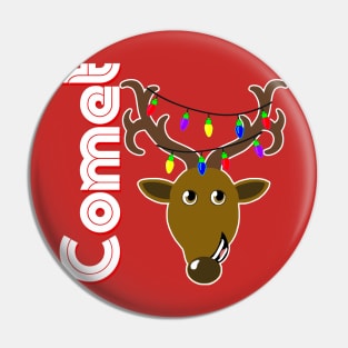 Family Christmas Photo "Comet" Design Pin