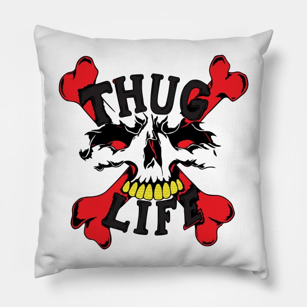 Thug Life Skull Pillow by salesgod
